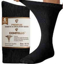 3 6 12 Pairs Mens Diabetic Crew Socks Circulatory Non-Binding Cotton 9-11 10-13