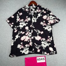 Express Floral Print Shirt Beach Casual Button Up Short Sleeve Mens Medium NEW