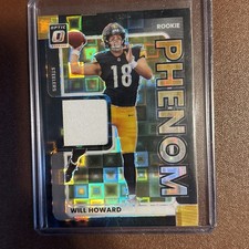 WILL HOWARD 2025 OPTIC PHENOM ROOKIE PATCH BLACK PANDORA RC /25 