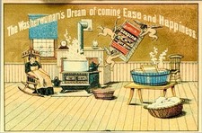 1880s Soapine "The Washerwoman's Dream&rdquo; Victorian Advertising Trade Card