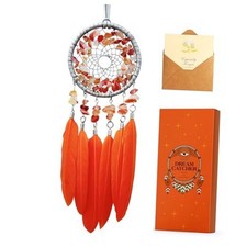 Mini Dream Catcher for Car Car Charms for Rear View Mirror Small Dream Orange