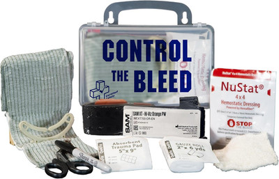 USA-Made 10Pc Control the Bleed Kit with Tourniquet & Hemostatic Bandage