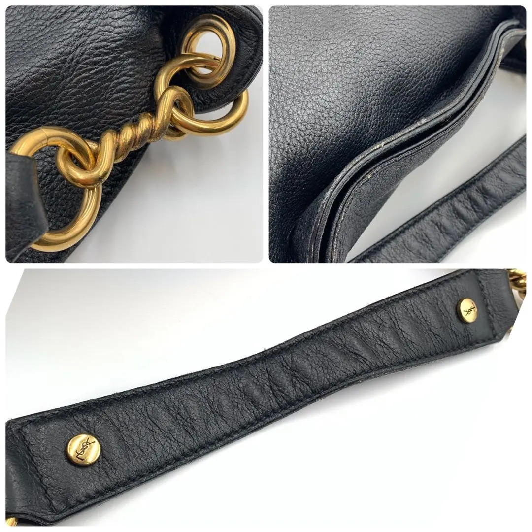 YVES SAINT LAURENT YSL Hobo Chain One Shoulder Bag Hand Bag Leather Used Japan thumbnail 7