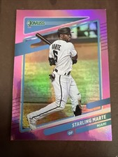 2021 Panini Donruss - Variation Starling Marte #154 Holo Pink No space...