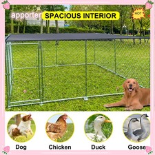 10x10 FT Outdoor Pet Dog Run House Kennel Shade Cage Enclosure  Cover  Roof US