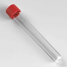 Globe Scientific 6156 Test Tube With Cap, 15Ml, 120Mm L, Ps, Pk750