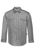 Greiff GASTRO MODA Cuisine Herren Kochjacke Jeans-Style Kent Regular Fit Grau