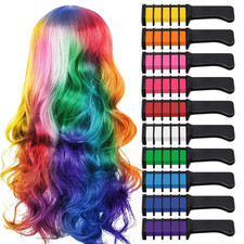 Hair Chalk Comb 10 Colors Temporary Hair Color Dye for Girls Kids, Washable Hair