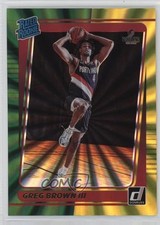 2021-22 Panini Donruss Rated Rookie Holo Green & Yellow Laser Greg Brown III 0q0