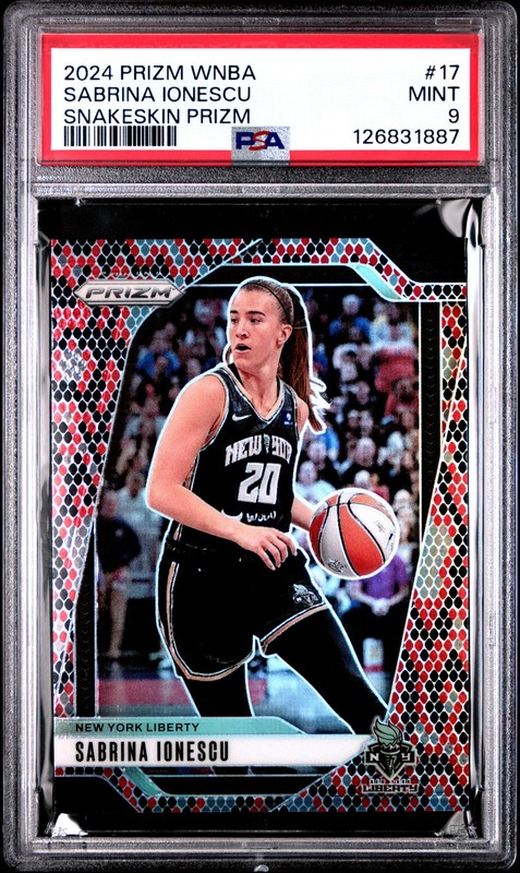 2024 PANINI PRIZM WNBA SNAKESKIN PRIZM #17 SABRINA IONESCU PSA 9