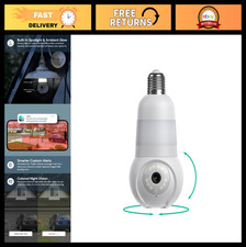 Wireless Security Camera Light Bulb, 360 Pan Tilt, Color Night Vision, Wi-Fi In