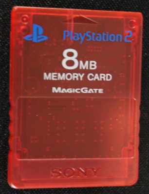 PlayStation 2 PS2 Memory Card 8MB OEM Sony Magic Gate Red Rare 