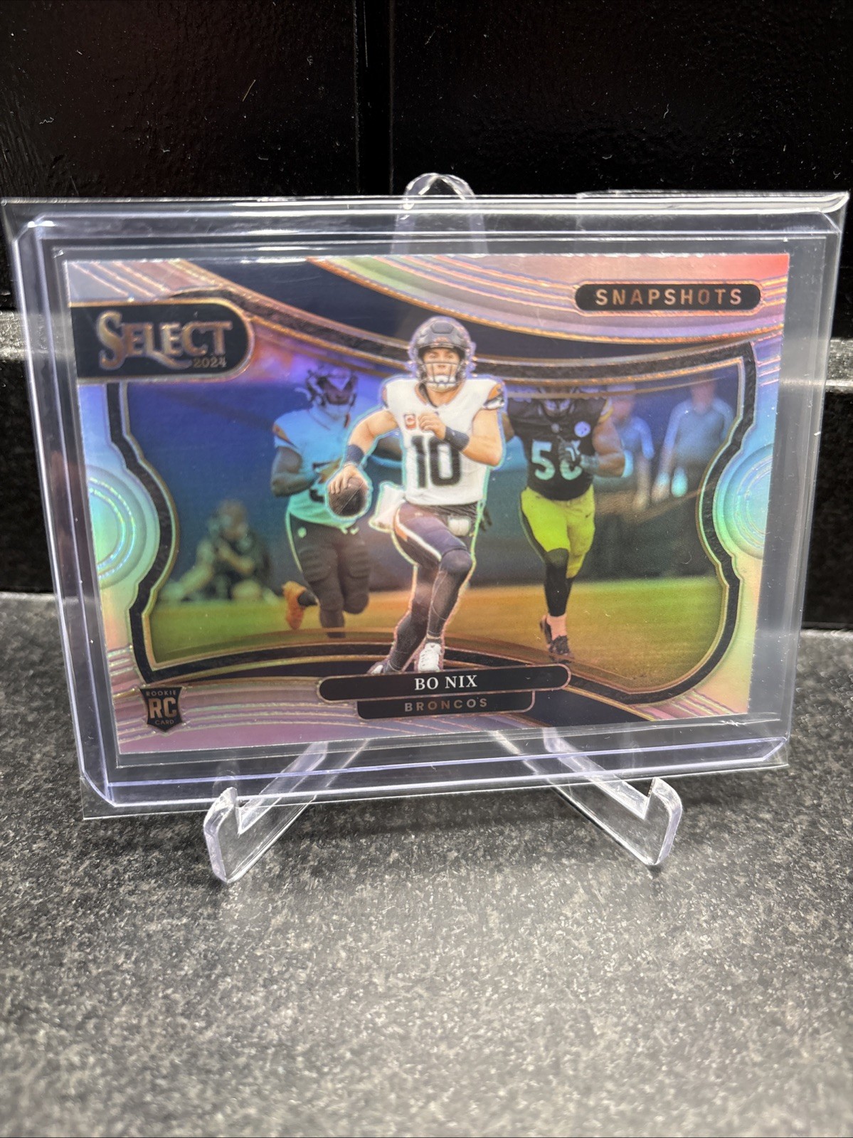 2024 Panini Select - Snapshots Bo Nix #17 Silver Prizm (RC)