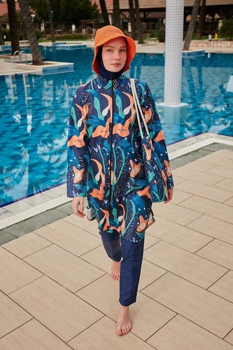 Colourful Burkini Modest Swimwear R2401 - Picture 3 of 5