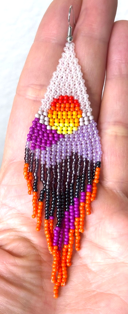 Vintage Multicolored Hand-Beaded with Dangles Tassels, S/M 5 Colorful Beaded Balls, Ball Tassels, Decorative Ball  main image 4