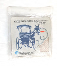 Charles Craft Cross Stitch Fabric Aida 14 Ct 12" x 18" Ivory New sealed
