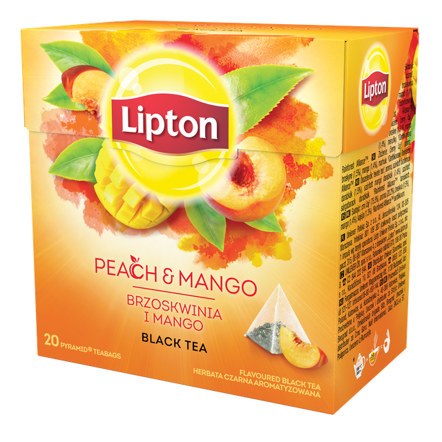 Lipton Peach Mango Black Tea Pyramid Luxury Tea Bags With Real Tea