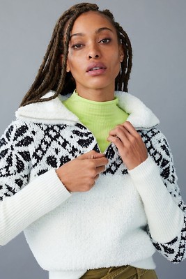 cropped quarter zip pullover