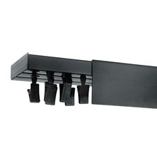 Curtain Rail Track Black PVC Ceiling SET with HOOKS or CLIPS + COVER
