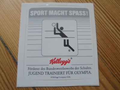 Aufkleber/Sticker: Kellogg's Sport mach Spass Jugend trainiert... - 6 x 6,5 cm