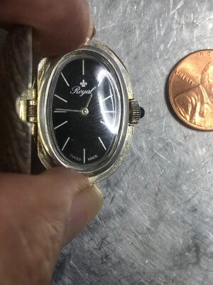 VINTAGE Royal swiss WATCH PENDANT SILVER NECKLACE charm | eBay display picture 3