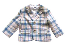 Janie and Jack Dapper Pastels 18 24 M Plaid Linen Blend Jacket EUC Easter
