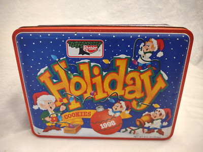 Vintage 1998 Keebler Elves Holiday Christmas Cookies Tin