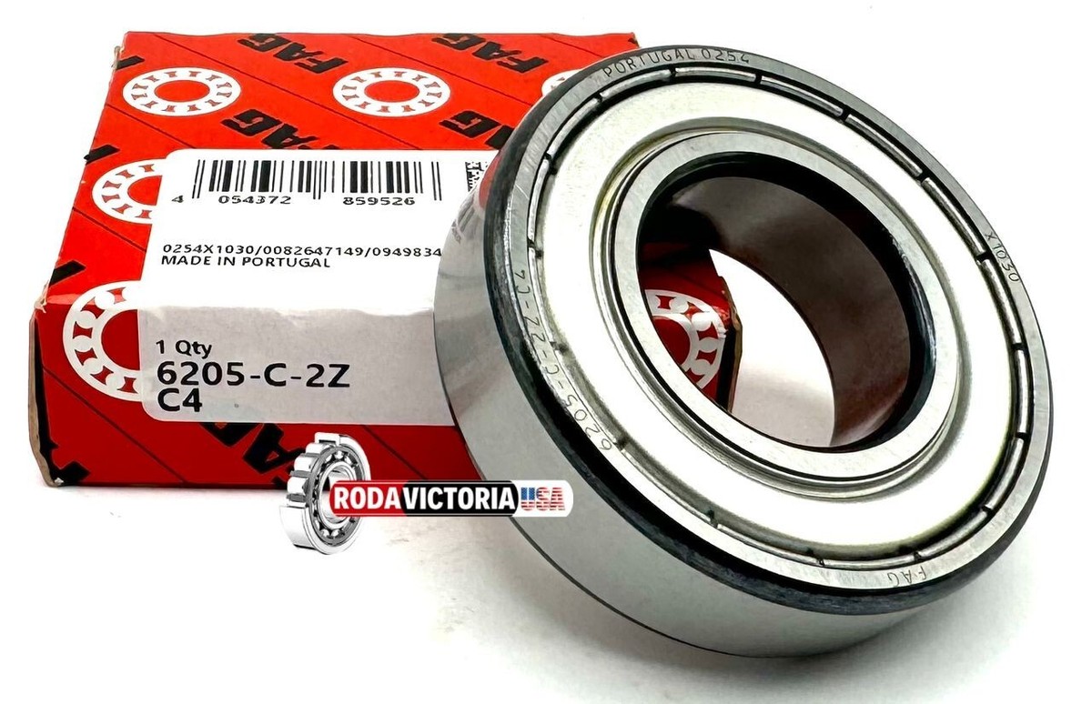 FAG 6205 2Z C4 DEEP GROOVE BALL BEARING, METAL SHIELDED ZZ