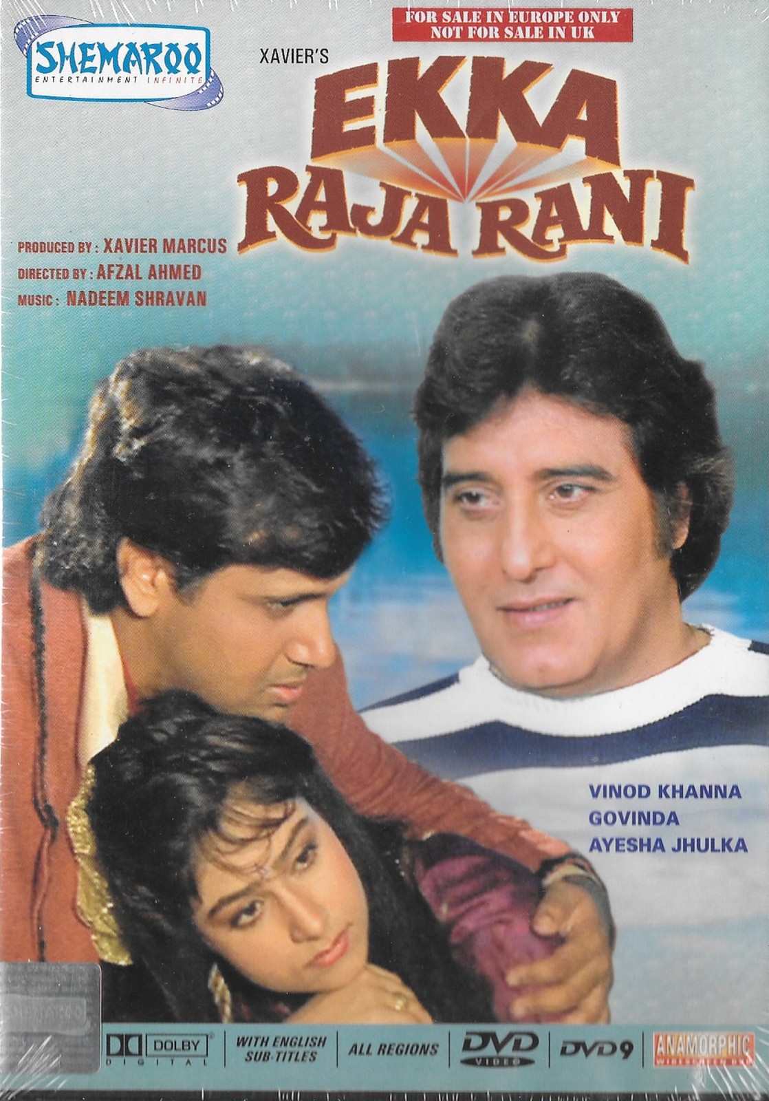 EKKA RAJA RANI - GOVINDA - VINOD KHANNA - NEW BOLLYWOOD DVD - FREE UK POST