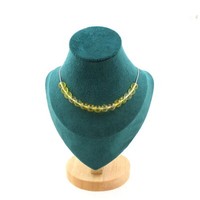 Steine Und Mineralien. Halskette Mit 15 Perlen Citrin 8 Mm. Kette Aus Edelstahl