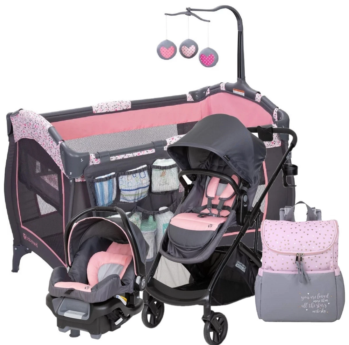 Pink deluxe store stroller system