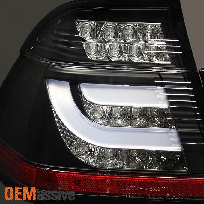 Se adapta a 02-05 E46 Serie 3 4 puertas Sedán Bisel Negro Tubo de Luz Luces Traseras LED Lámparas Foto 2 de 4