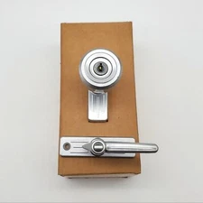 Ideal Security Jalousie Door Lock Keyed Aluminum Finish JL-1000 USA Made NOS