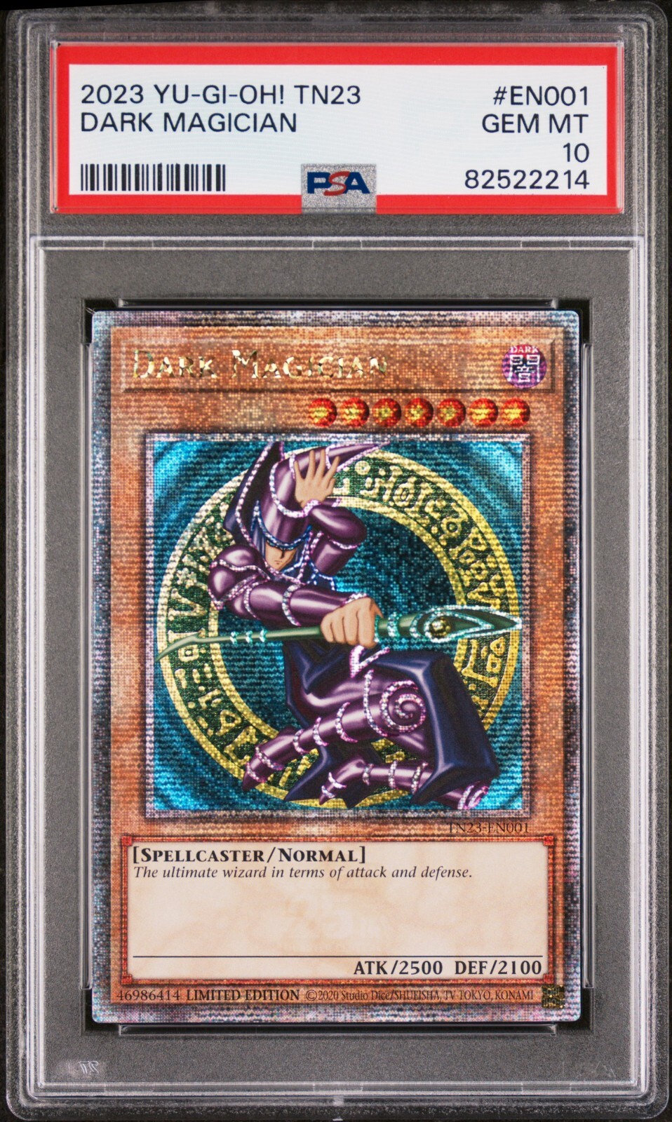 2023 yu gi oh tn23 dark magician 25th anniversary tin qc rare psa 10