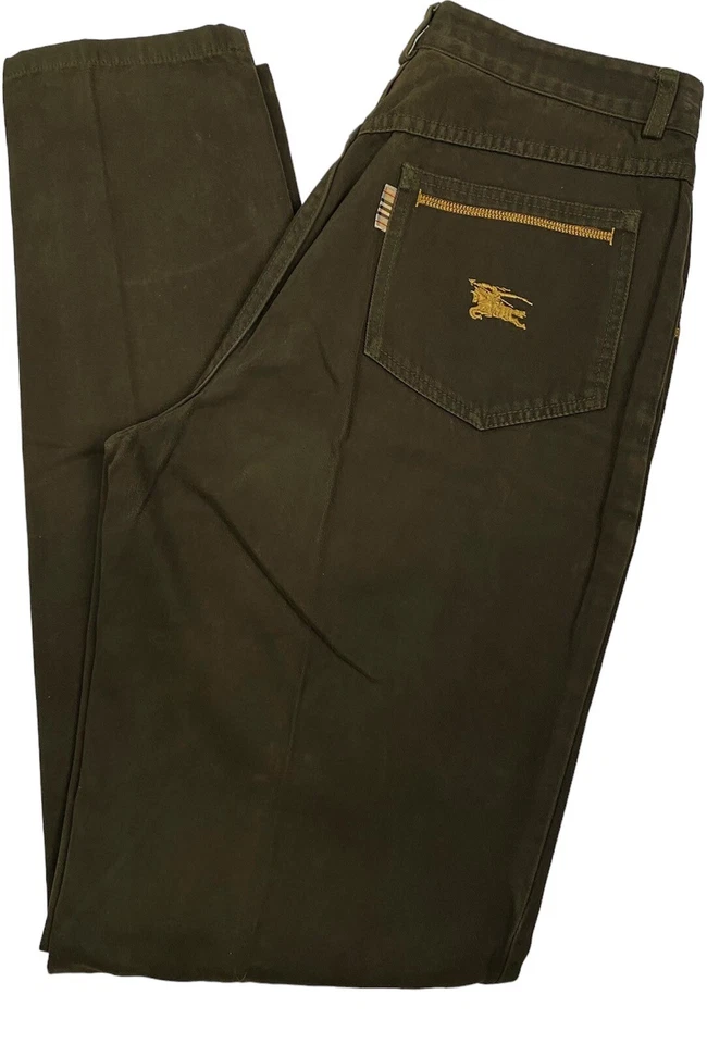 Jeans The Burberrys vintage de los años 80 talla 42 (talla EE. UU. 28x31) verde oliva Foto 4 de 4