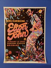 Elton John Brisbane, AUS Poster, AP Signed/#'d, LE/50 1/21/23, Ben Brown, M/NM