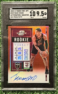 2020-21 Panini Contenders Optic Ticket Red Prizm &frasl;99 Isaac Okoro Auto SGC  9.5 | eBay