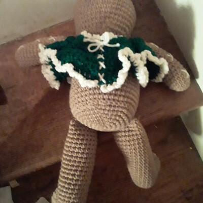 Gingerbread girl Hand Crocheted Realistic New wearing dress, storybook |  eBay