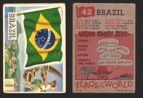 1956 Flaggen der Welt Vintage Sammelkarten Sie wählen Singles #1-#80 Topps - Bild 45 von 75