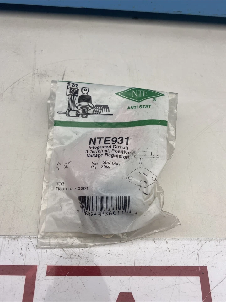 NTE Electronics NTE931 Integrated Circuit 3 Terminal Pos Voltage Regulator NOS - Image 2 of 3