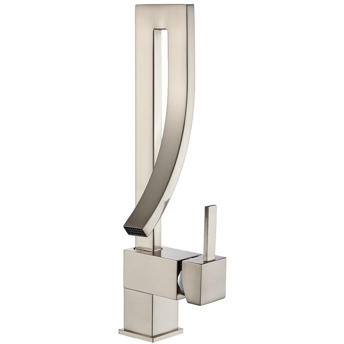 Brushed Nickel Waterfall Bathroom Vessel Sink Faucet Single Handle Mixer Tap