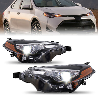 For 2017 2018 2019 Toyota Corolla L LE CE Left+Right Headlight Assembly