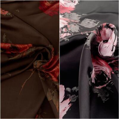 Futterstoff / Kleiderstoff Dessin Carolina (Blumen, Floral) - Meterware