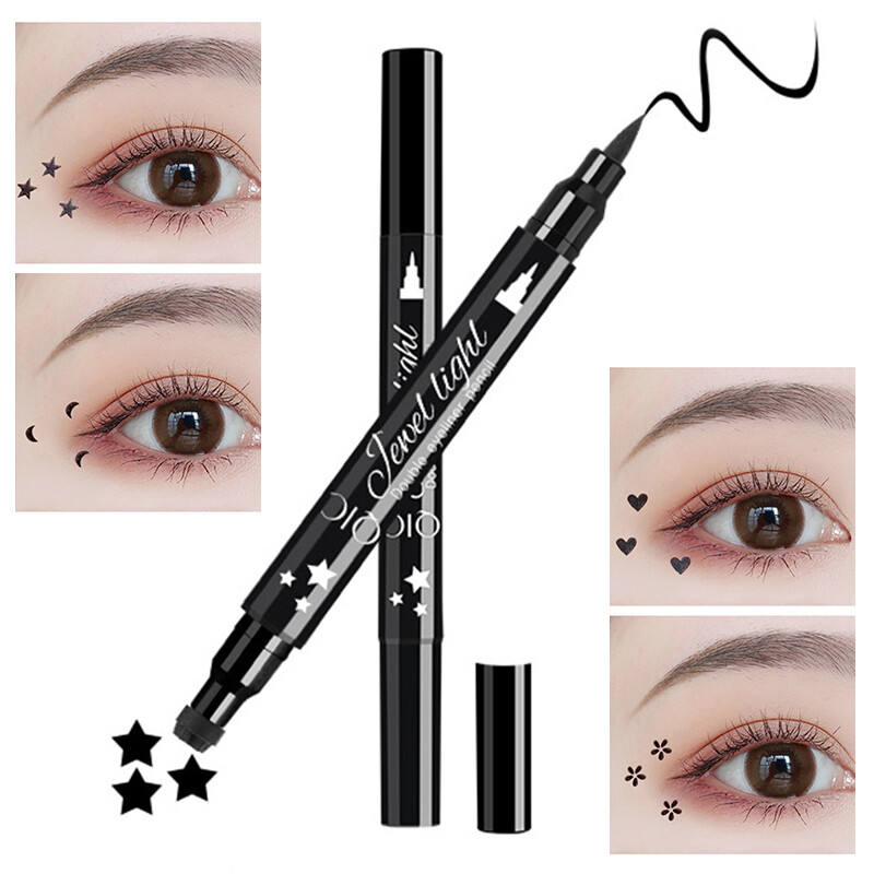 DoubleHead Liquid Eyeliner Stamp Eye Liner Pen Moon Star Heart