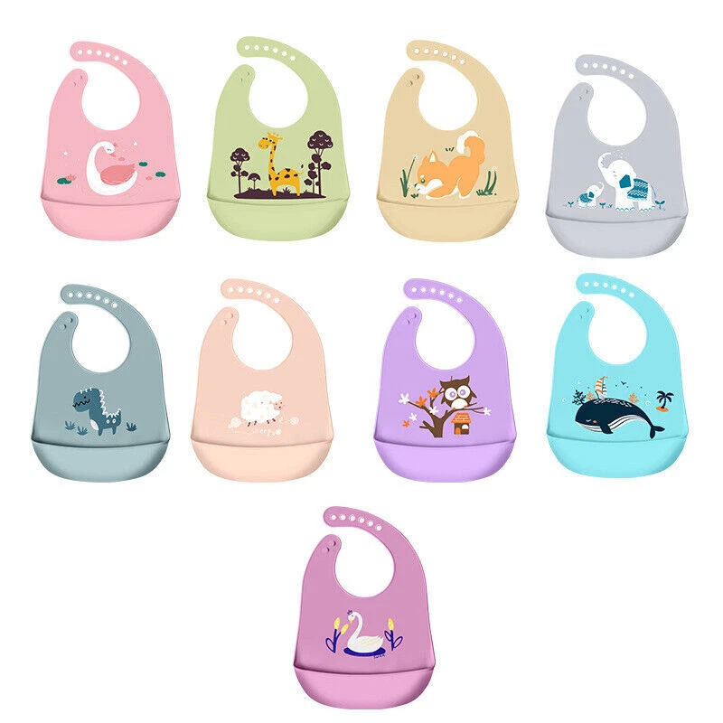 Baby Feeding Bib Apron Smock Silicone Waterproof Easy Clean Toddler Kid Pouch - image 2 of 4