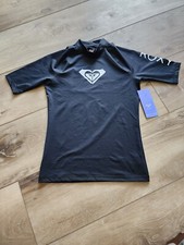 Roxy Kids Girls Black Whole Hearted Long Sleeve Rash Guard Sz. M California