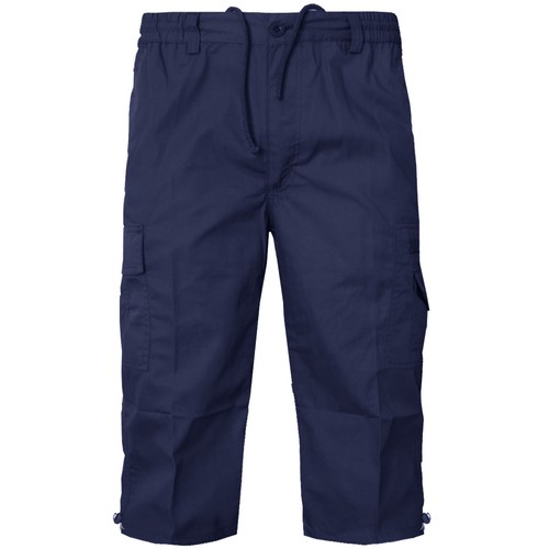 Men's Big 3/4 Length Cropped Trousers Casual Cargo Pockets King Size 2XL To 6XL - Picture 8 of 13