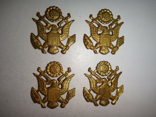 4 US ARMY Insignia Metal Badges With Flat Backs | eBay