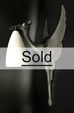 Rare applique signée Albert Cheuret Bronze patiné, tulipe en albâtre, 1925/1930 