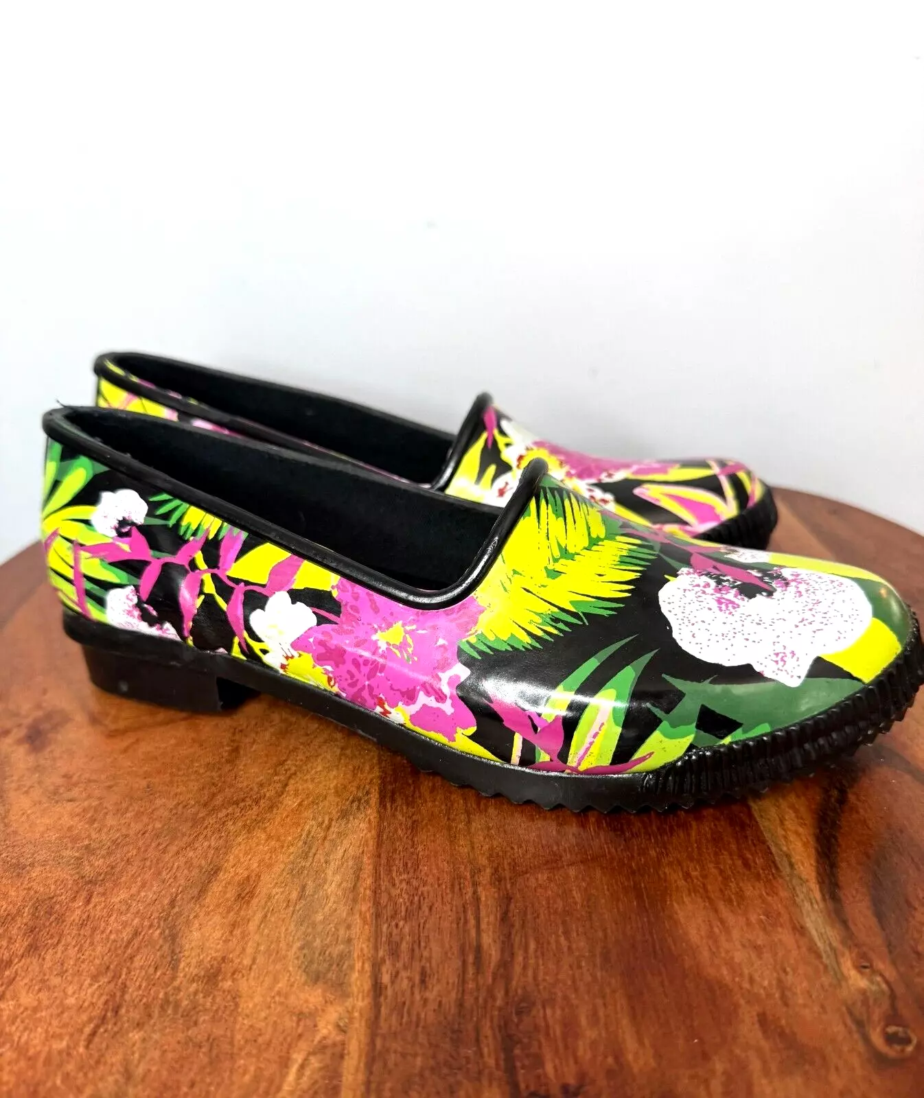 PUMA Scarpe da pioggia donna Cougar in gomma misura 7 rosa floreale verde